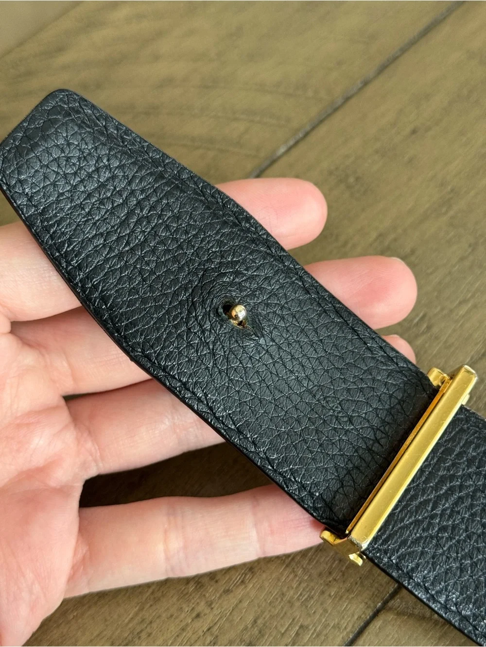 Tom Ford Reversible Leather T-Buckle Logo Black Brown Belt, Size 95